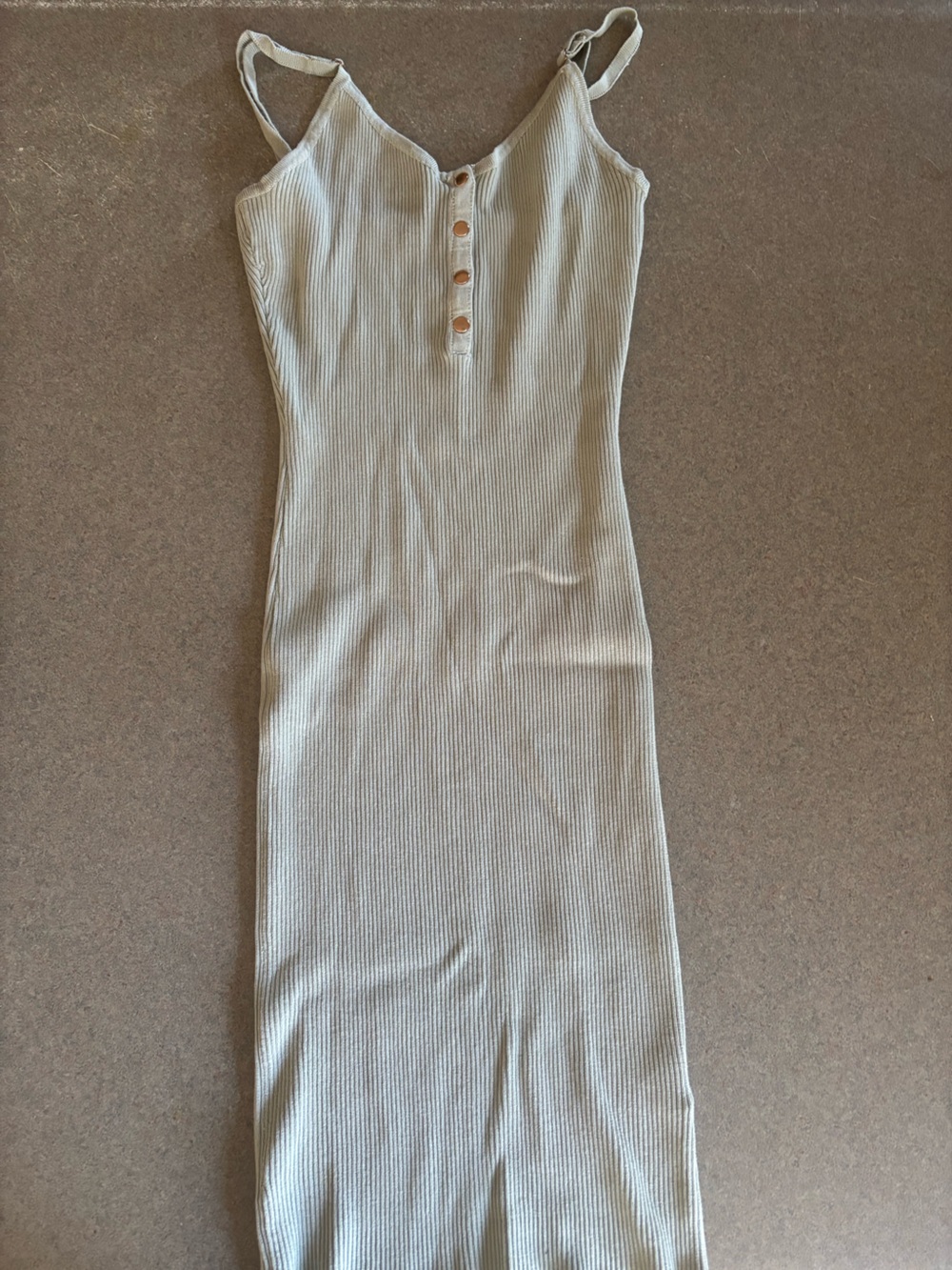 Love Tree Ribbed Tank Dress in Sage Green